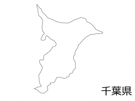 千葉県の白地図のイラスト素材