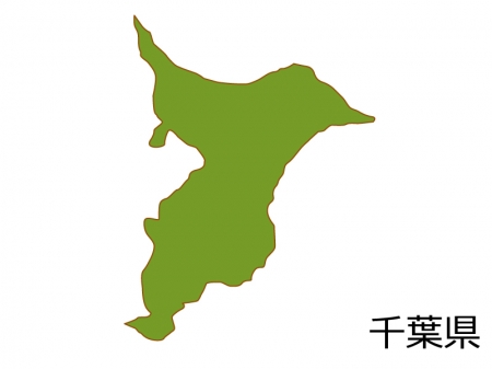千葉県の地図(色付き）のイラスト素材