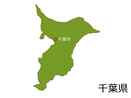 千葉県と千葉市の地図イラスト素材