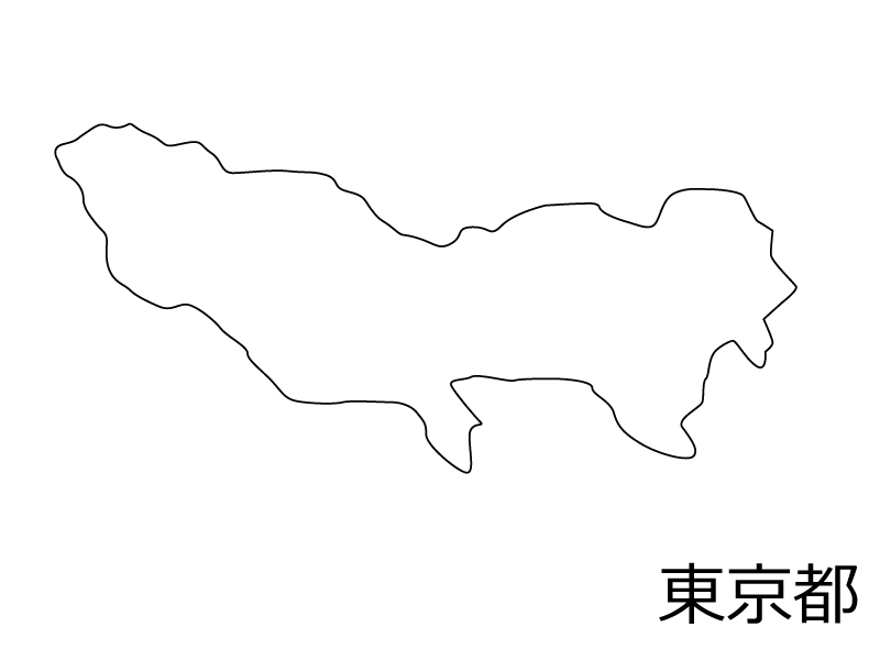 東京都の白地図のイラスト素材