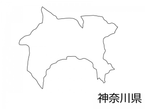 神奈川県の白地図のイラスト素材 イラスト無料 かわいいテンプレート