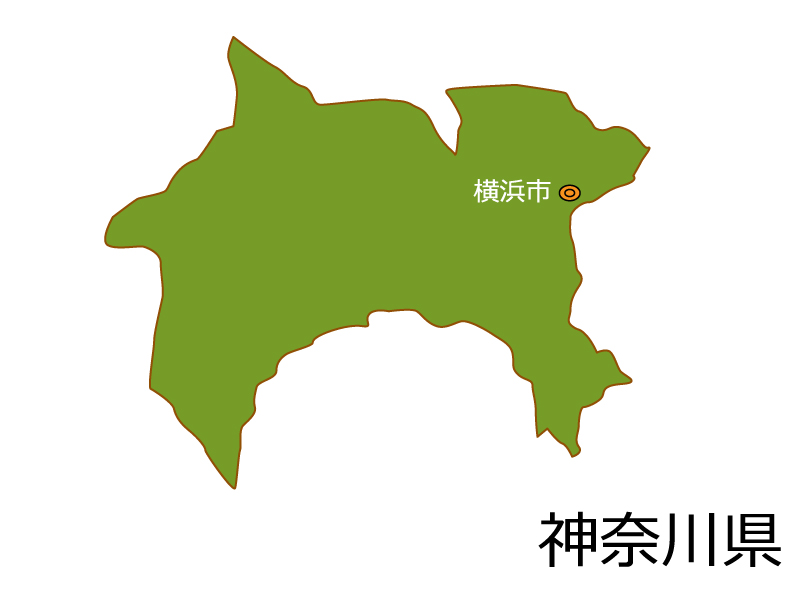 神奈川県と横浜市の地図イラスト素材