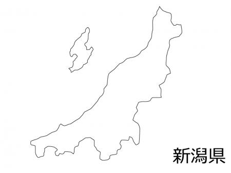 新潟県の白地図のイラスト素材