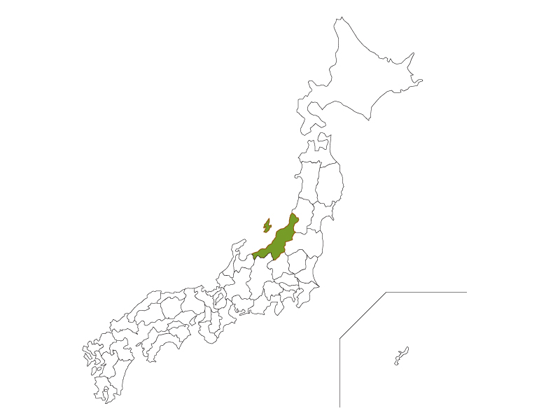 日本地図と新潟県のイラスト