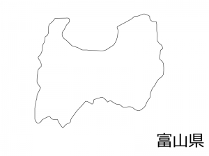 富山県の白地図のイラスト素材 イラスト無料 かわいいテンプレート