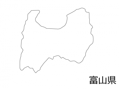 富山県の白地図のイラスト素材