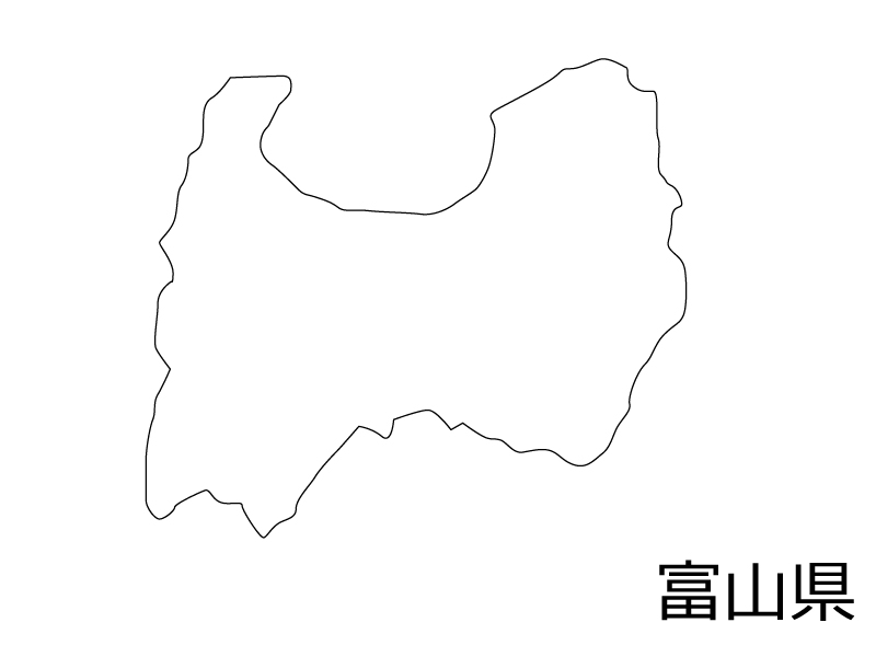 富山県の白地図のイラスト素材