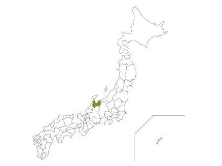 日本地図と富山県のイラスト