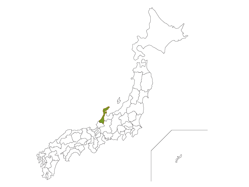 日本地図と石川県のイラスト