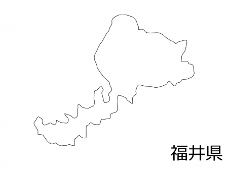 福井県の白地図のイラスト素材