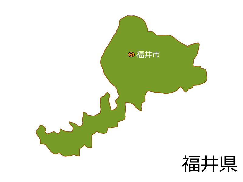福井県と福井市の地図イラスト素材