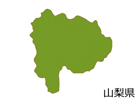 山梨県の地図(色付き）のイラスト素材