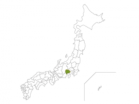 日本地図と山梨県のイラスト