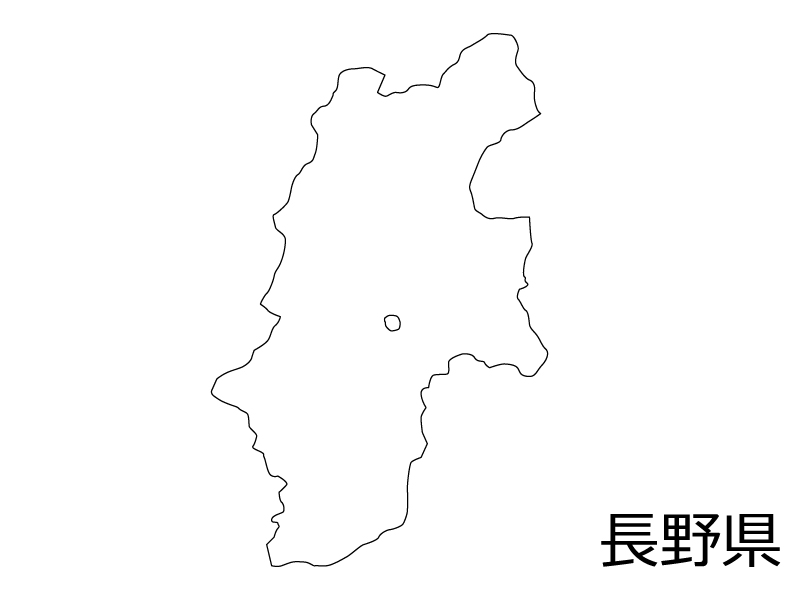 長野県の白地図のイラスト素材