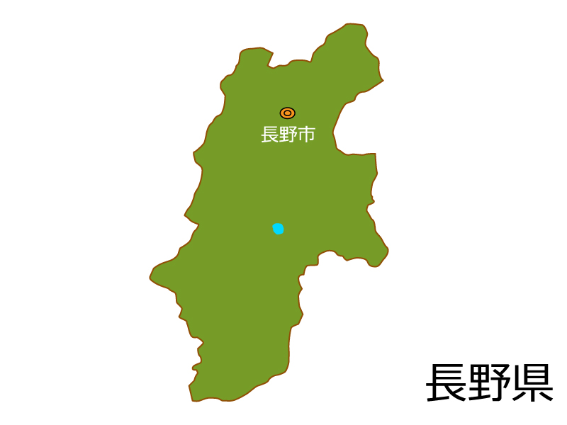 長野県と長野市の地図イラスト素材