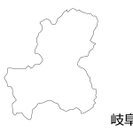 岐阜県の白地図のイラスト素材 イラスト無料 かわいいテンプレート