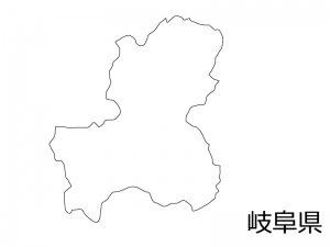 岐阜県の白地図のイラスト素材 イラスト無料 かわいいテンプレート