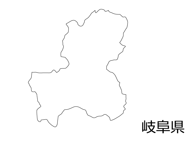 岐阜県の白地図のイラスト素材