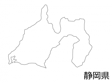 静岡県の白地図のイラスト素材