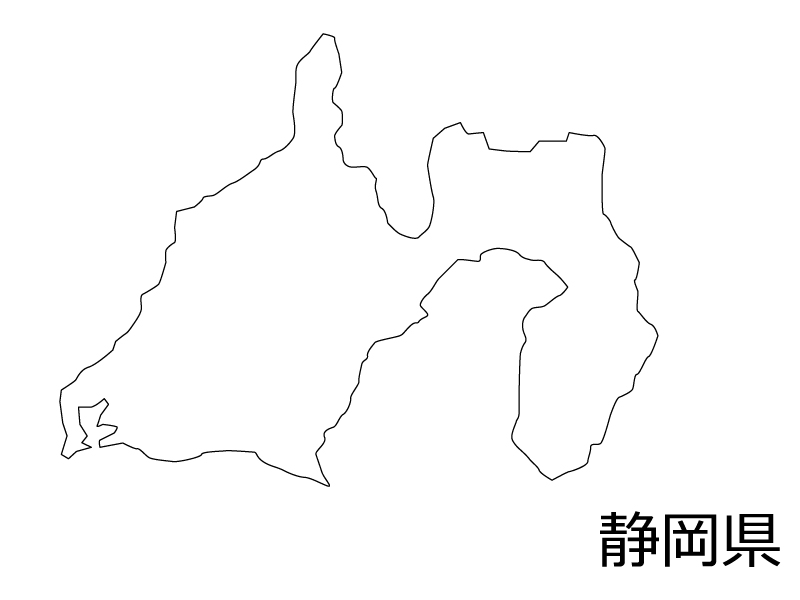 静岡県の白地図のイラスト素材 イラスト無料 かわいいテンプレート