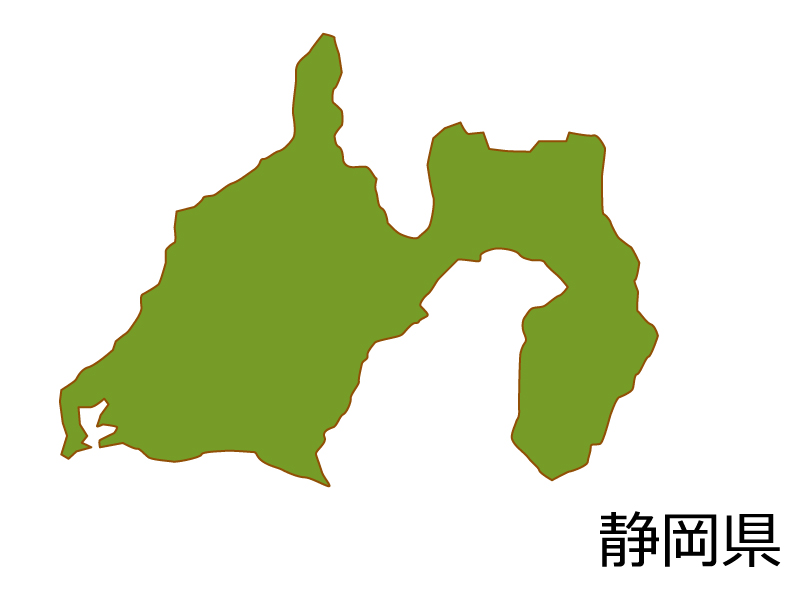 静岡県の地図(色付き）のイラスト素材