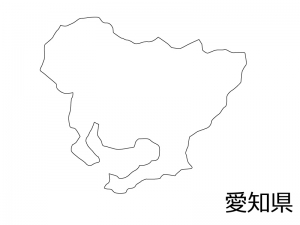 愛知県の白地図のイラスト素材 イラスト無料 かわいいテンプレート