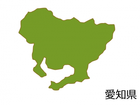 愛知県の地図(色付き）のイラスト素材