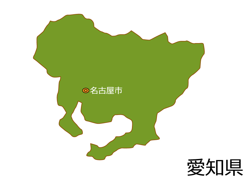 愛知県と名古屋市の地図イラスト素材