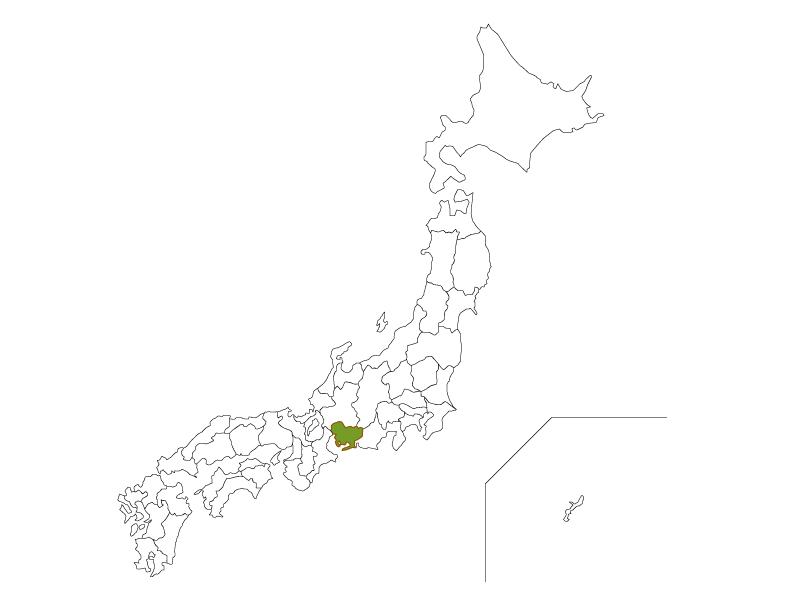 日本地図と愛知県のイラスト
