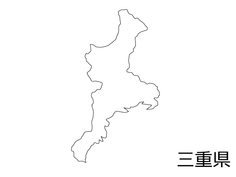 三重県の白地図のイラスト素材