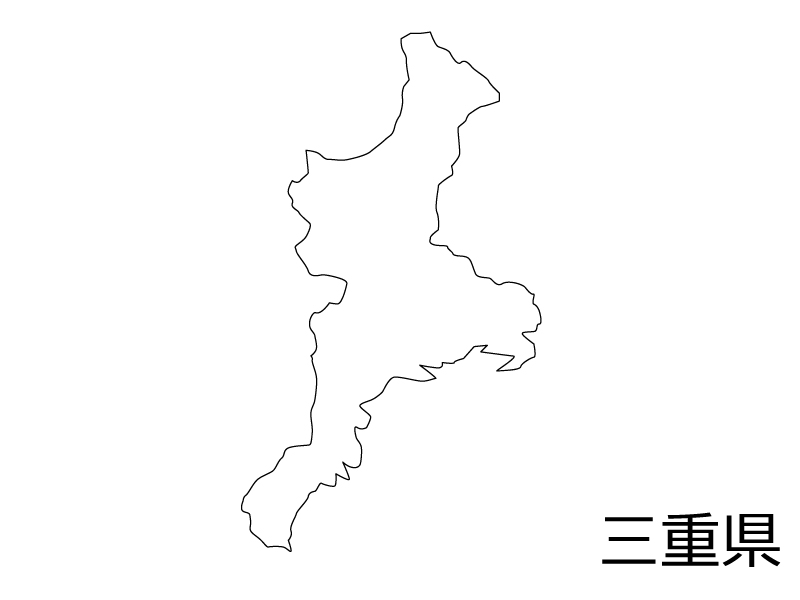 三重県の白地図のイラスト素材 イラスト無料 かわいいテンプレート