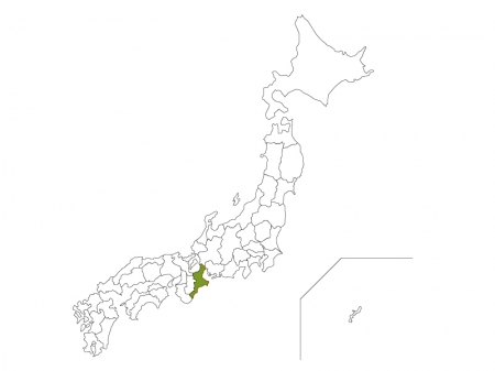 日本地図と三重県のイラスト