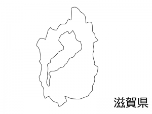 滋賀県の白地図のイラスト素材 イラスト無料 かわいいテンプレート