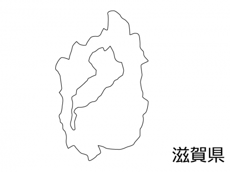 滋賀県の白地図のイラスト素材