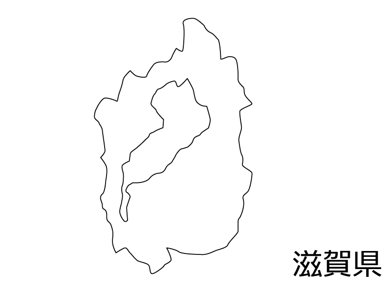 滋賀県の白地図のイラスト素材