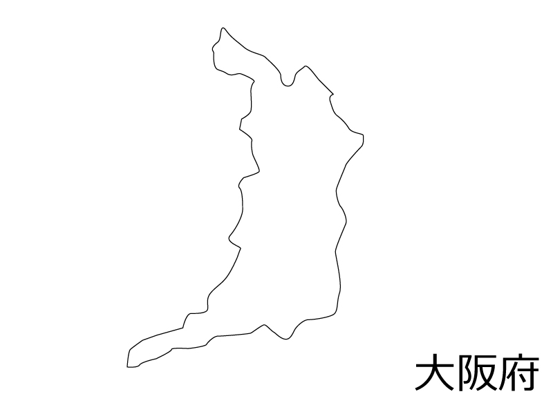 大阪府の白地図のイラスト素材