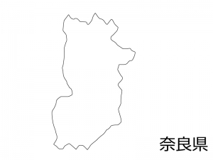 奈良県の白地図のイラスト素材 イラスト無料 かわいいテンプレート