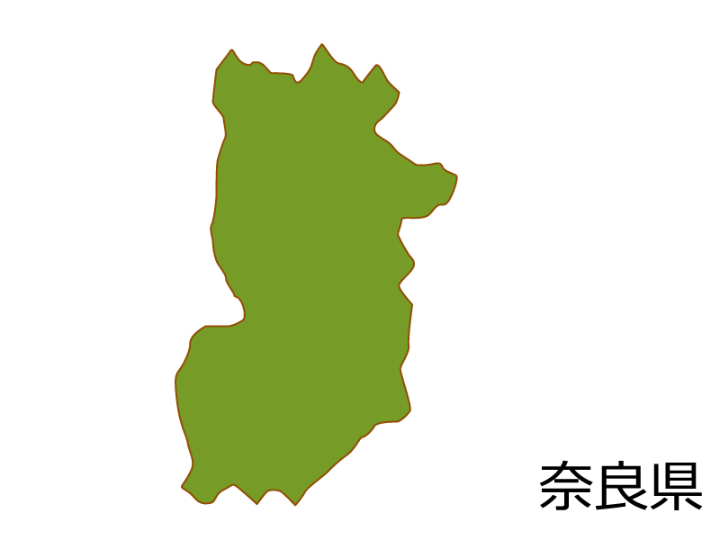 奈良県の地図(色付き）のイラスト素材
