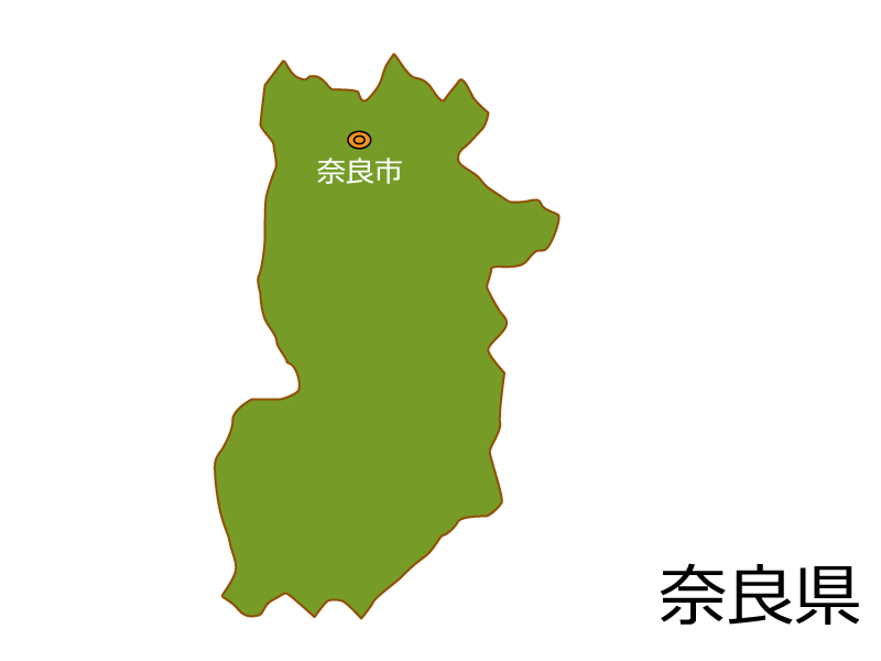 奈良県と奈良市の地図イラスト素材