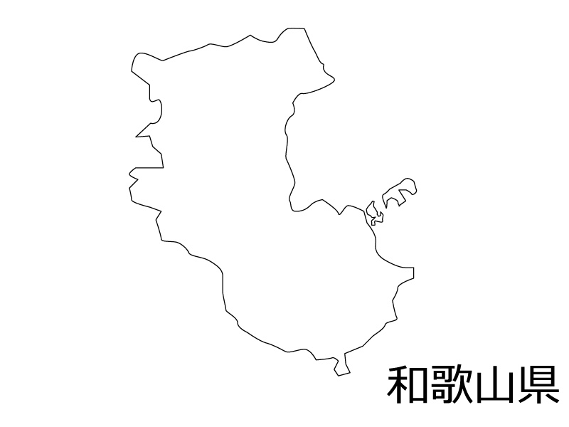 和歌山県の白地図のイラスト素材