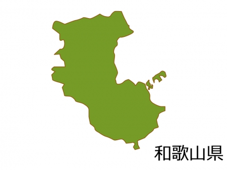 和歌山県の地図(色付き）のイラスト素材