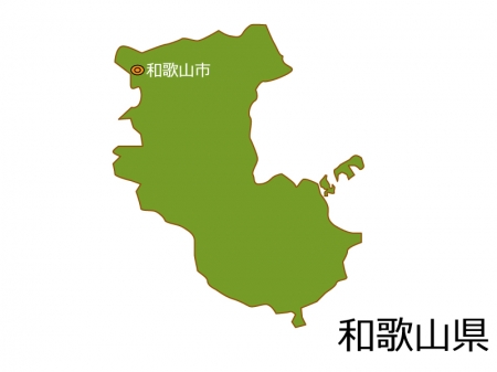和歌山県と和歌山市の地図イラスト素材