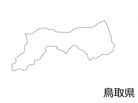 鳥取県の白地図のイラスト素材