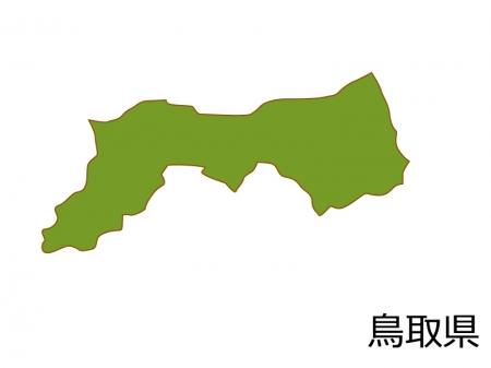 鳥取県の地図(色付き）のイラスト素材