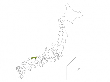 日本地図と鳥取県のイラスト