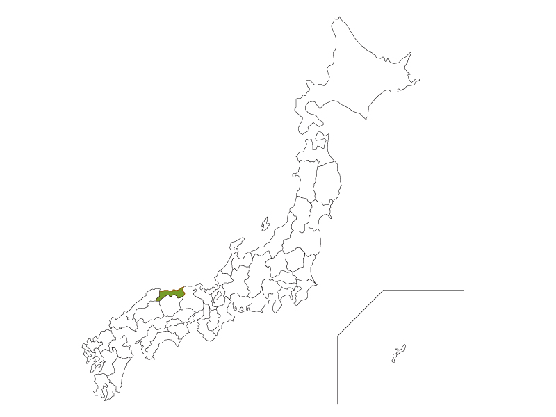 日本地図と鳥取県のイラスト