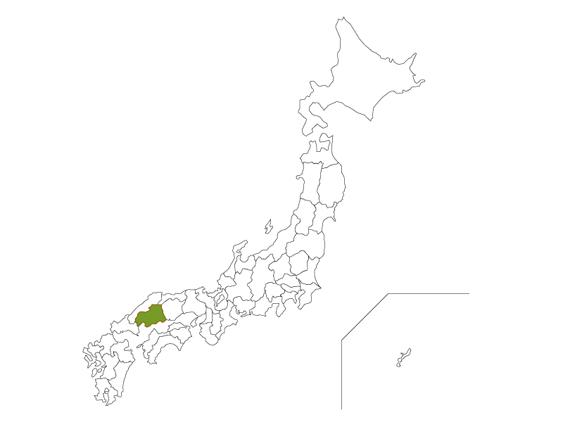 日本地図と広島県のイラスト