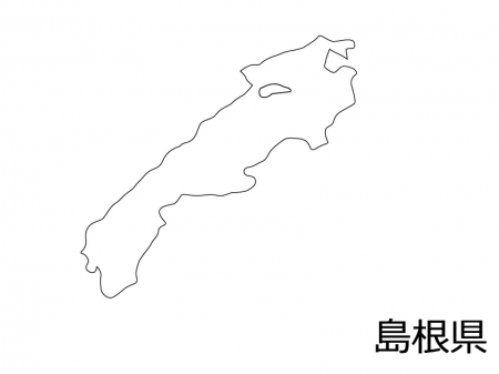 島根県の白地図のイラスト素材