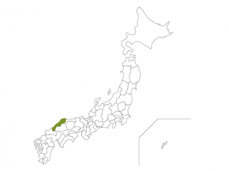 日本地図と島根県のイラスト