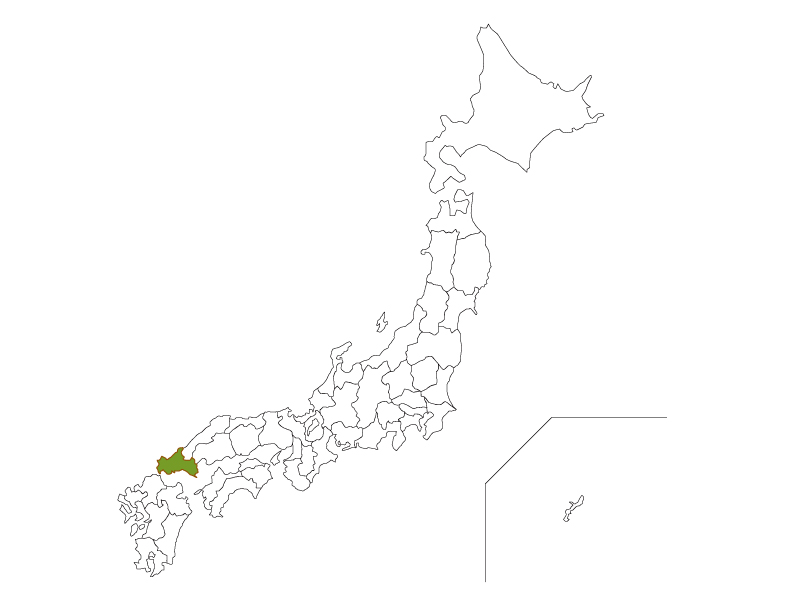 日本地図と山口県のイラスト